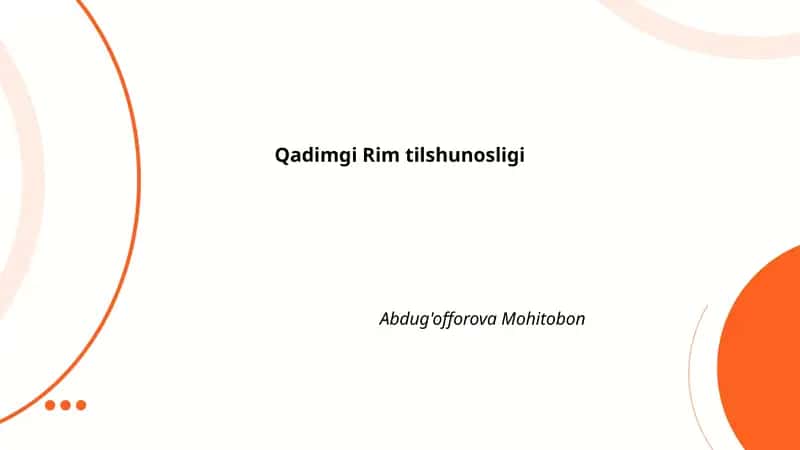 Qadimgi Rim tilshunosligi