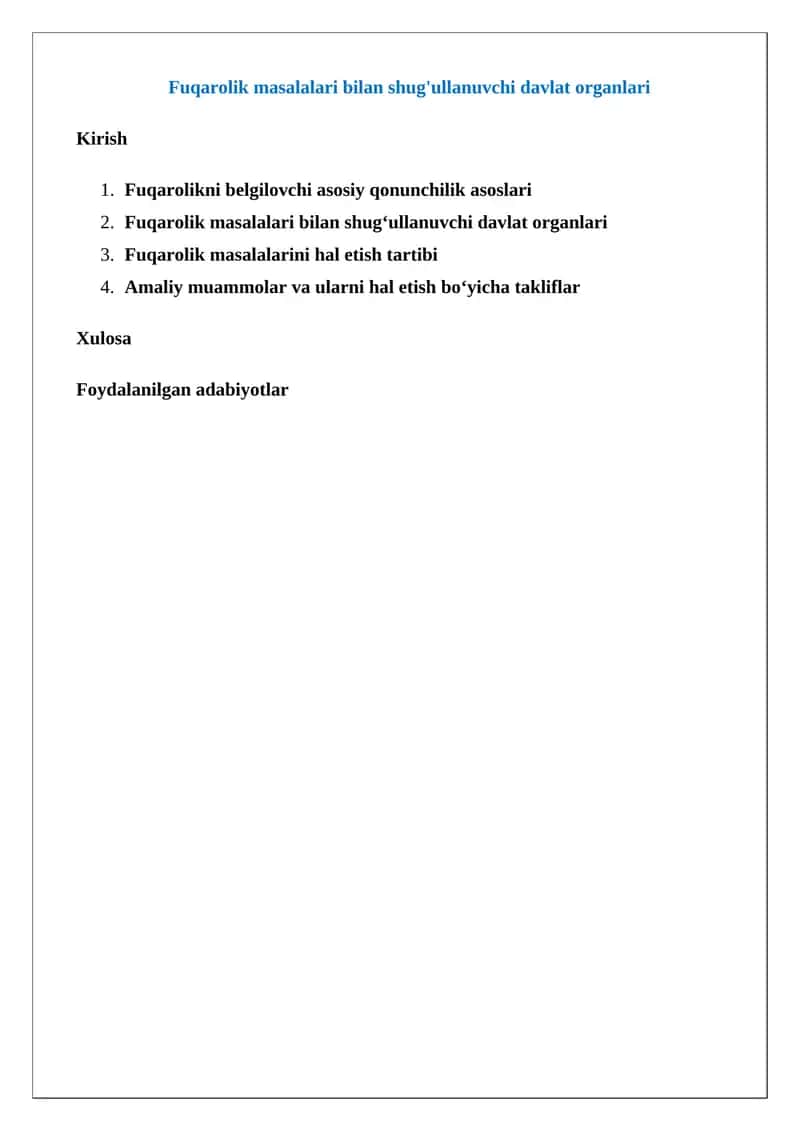 Fuqarolik masalalari bilan shug'ullanuvchi davlat organlari
