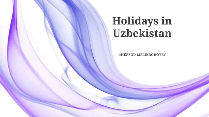 Holidays in Uzbekistan