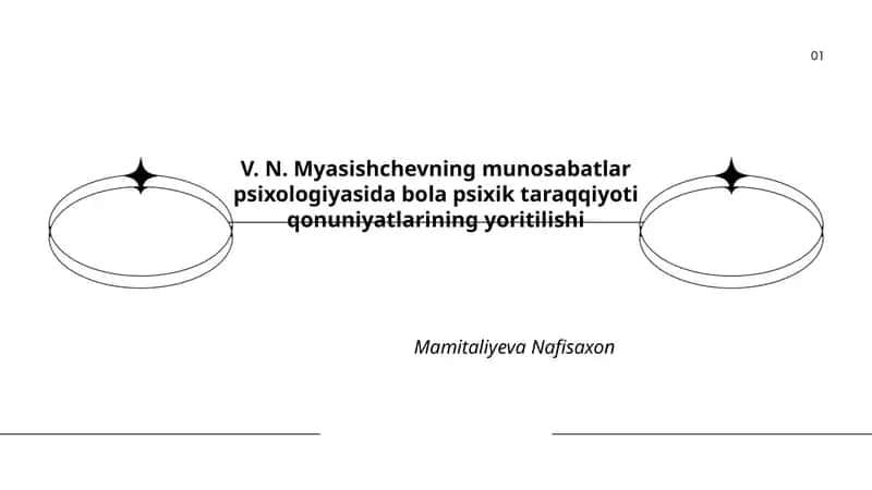 V. N. Myasishchevning munosabatlar psixologiyasida bola psixik taraqqiyoti qonuniyatlarining yoritilishi
