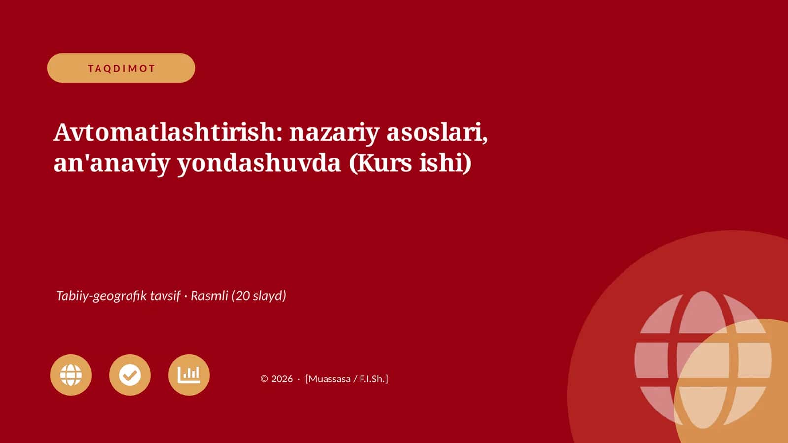 Avtomatlashtirish: nazariy asoslari, an'anaviy yondashuvda