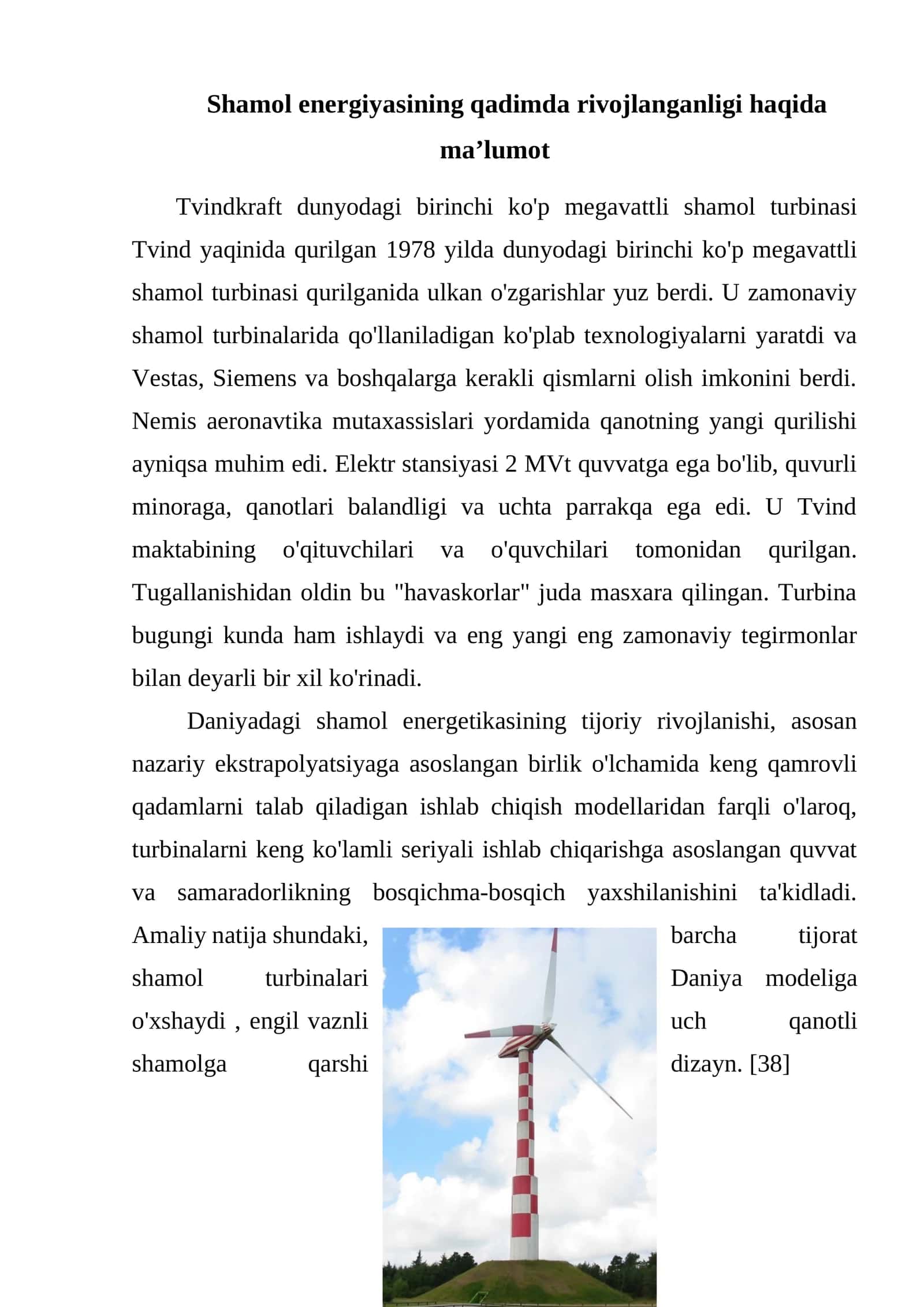 Shamol energiyasining qadimda rivojlanganligi haqida ma’lumot