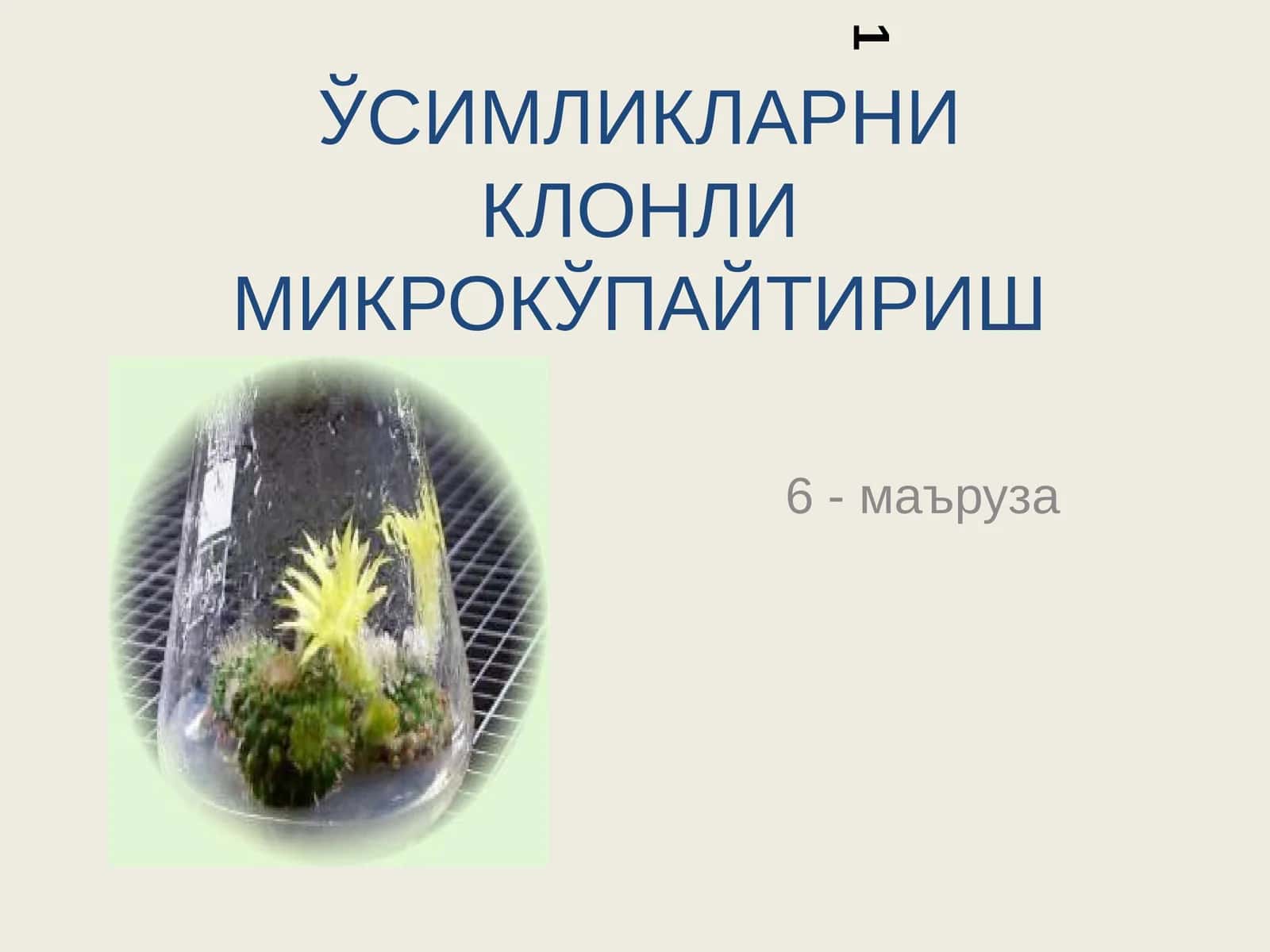 Ўсимликларни клонли микрокўпайтириш