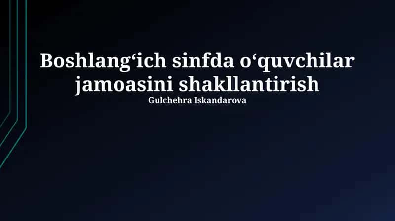 Jamoa tuzish asoslari