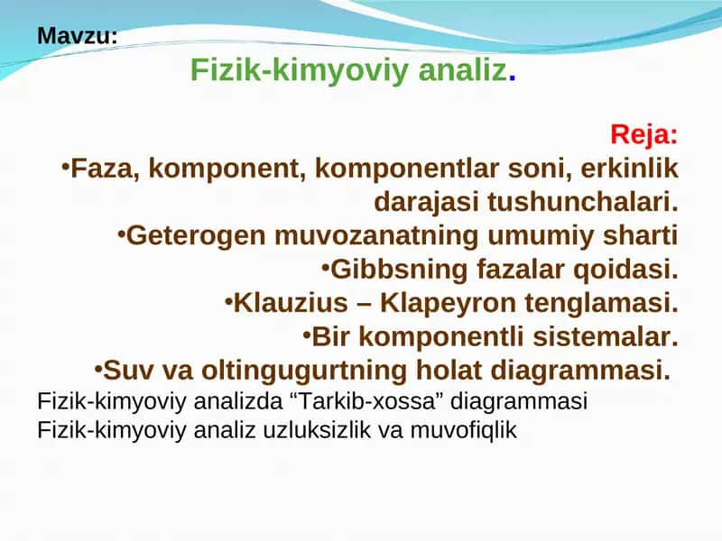 Fizik-kimyoviy analiz