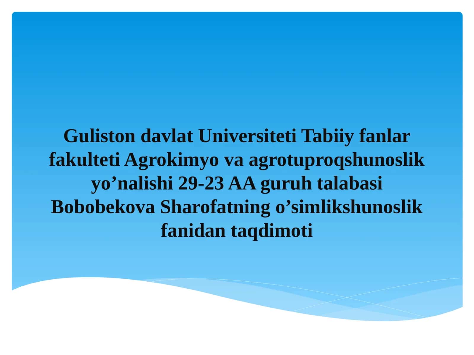 Tugunakmevalilarning ahamiyati va kartoshka biologiyasi va yetishtirish texnologiyasi