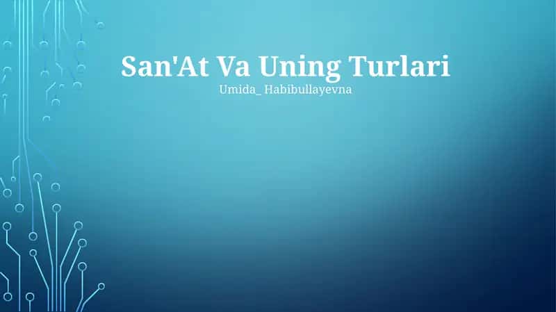 San'At Va Uning Turlari