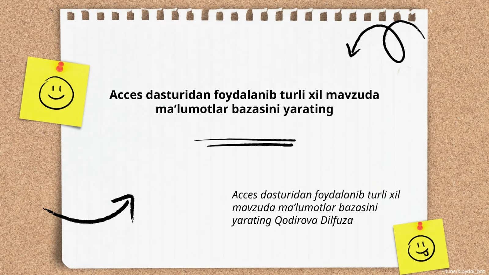 Turli xil mavzuda maʼlumotlar bazasi