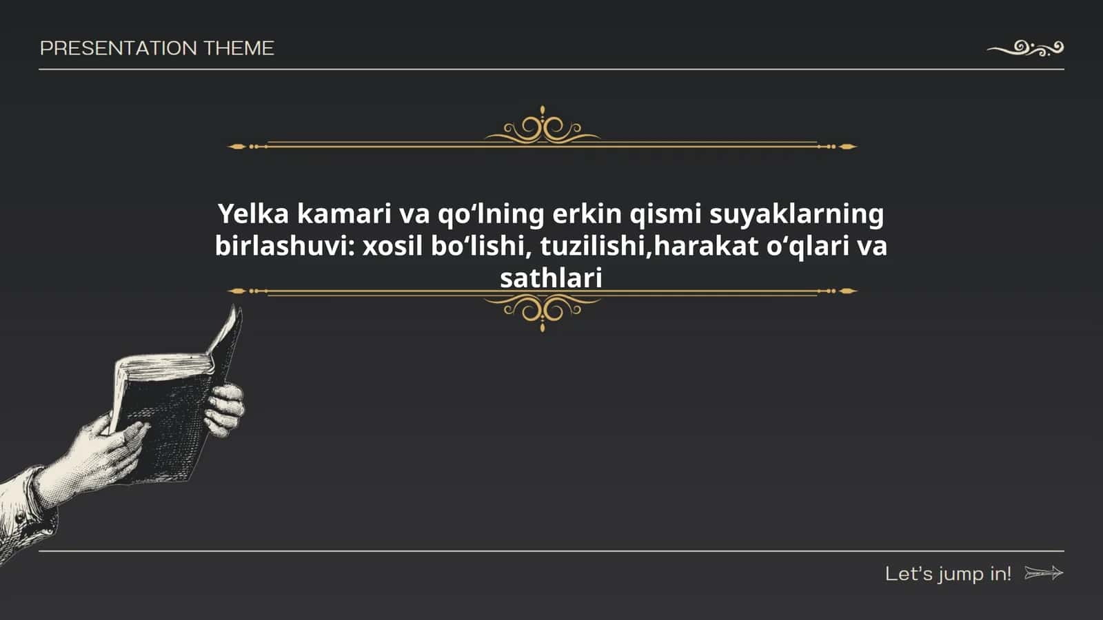Yelka kamari va qoʻlning erkin qismi suyaklarning birlashuvi: xosil boʻlishi, tuzilishi,harakat oʻqlari va sathlari