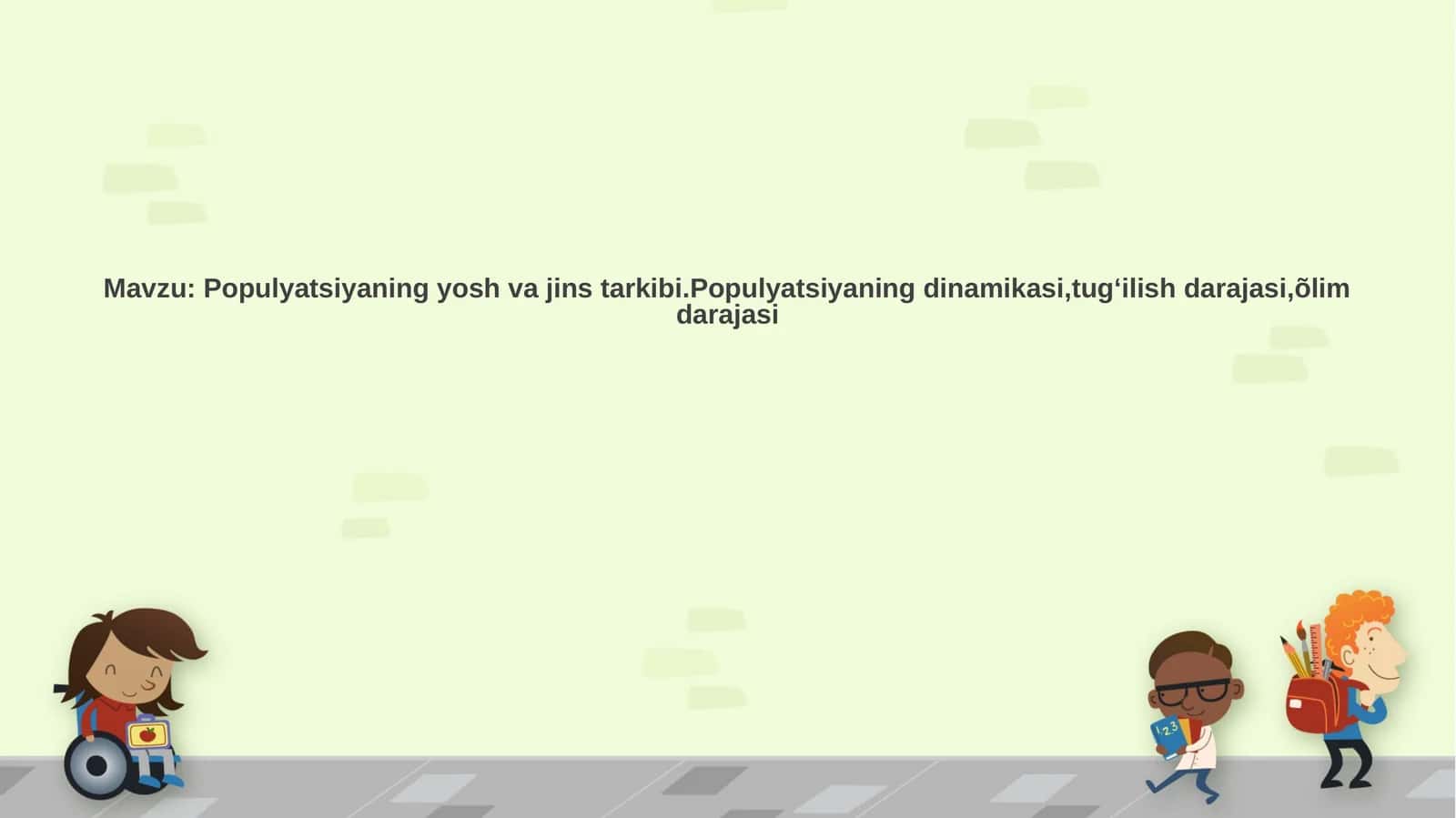 Populyatsiyaning yosh va jins tarkibi