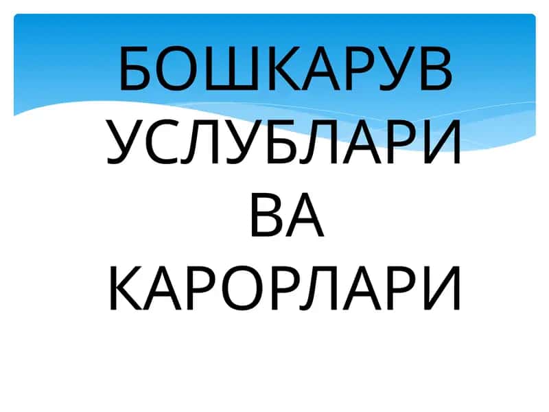 Boshqaruv uslublari