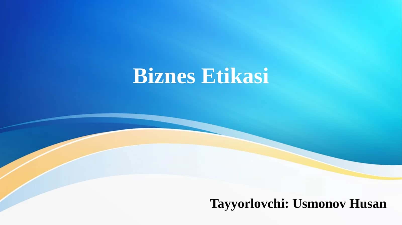 Biznes Etikasi