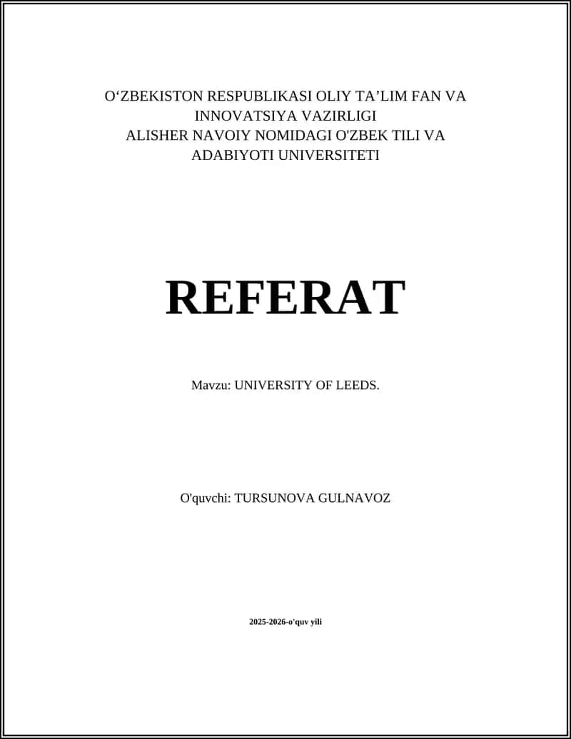 UNIVERSITY OF LEEDS