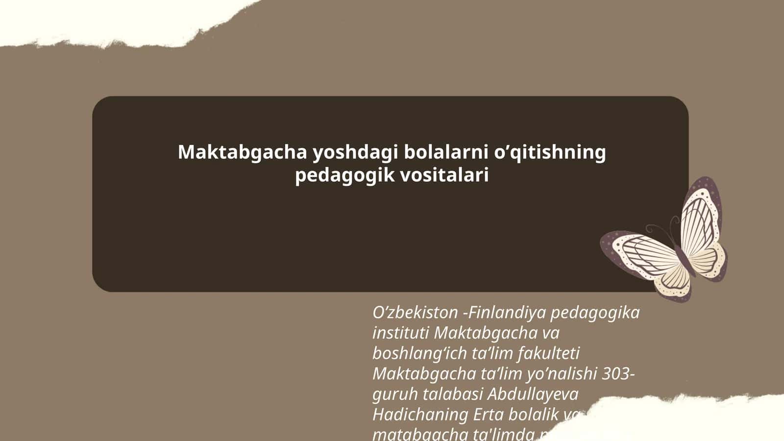 Maktabgacha yoshdagi bolalarni oʼqitishning pedagogik vositalari