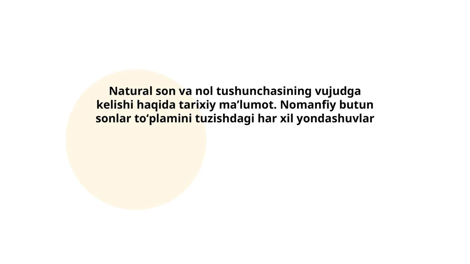 Tabiiy son va nol tushunchasi