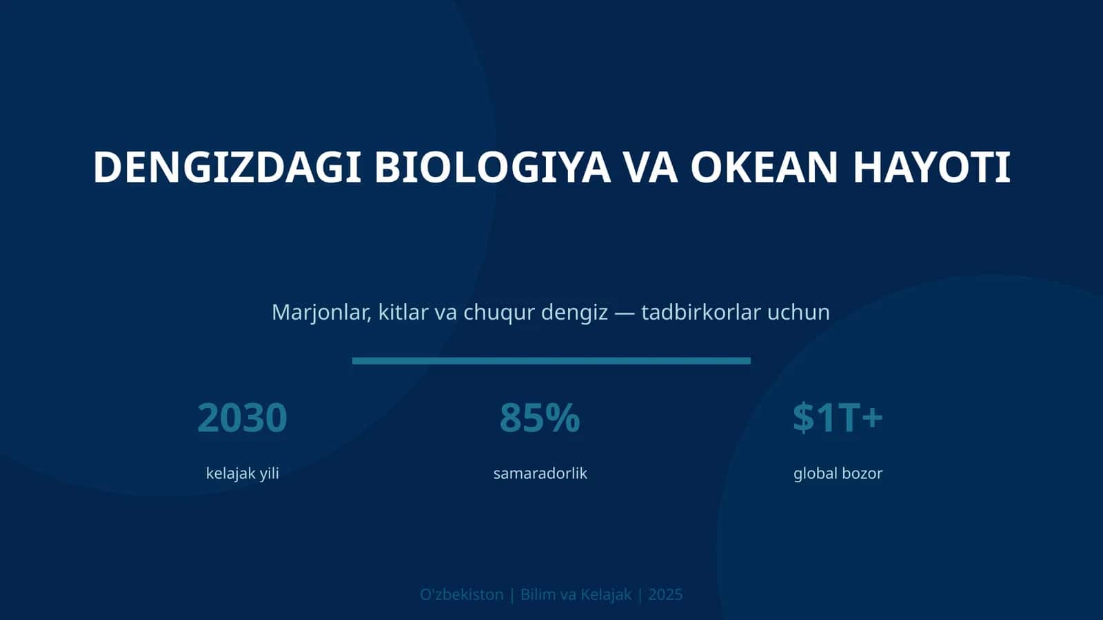 Dengizdagi biologiya va okean hayoti