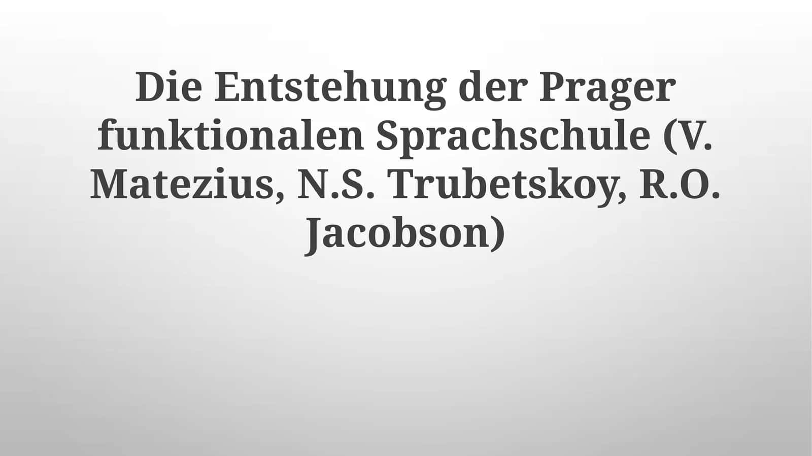 Prager Funktionalen Sprachschule