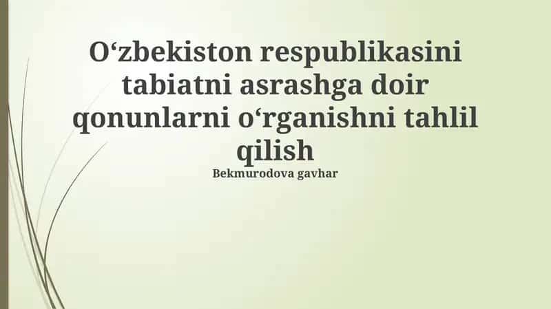 Atrof-muhitni muhofaza qilish qonunchiligi