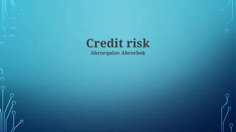 Measuring and Assessing Credit Risk