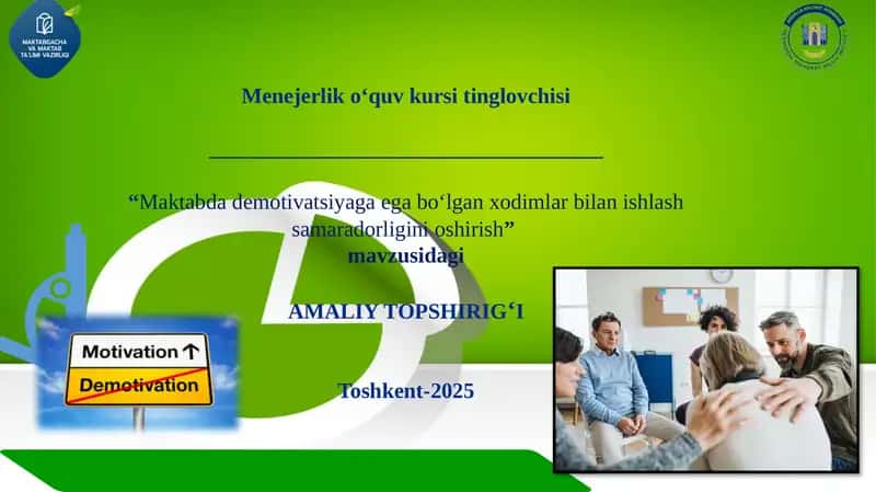 Menejerlik o‘quv kursi tinglovchisi
