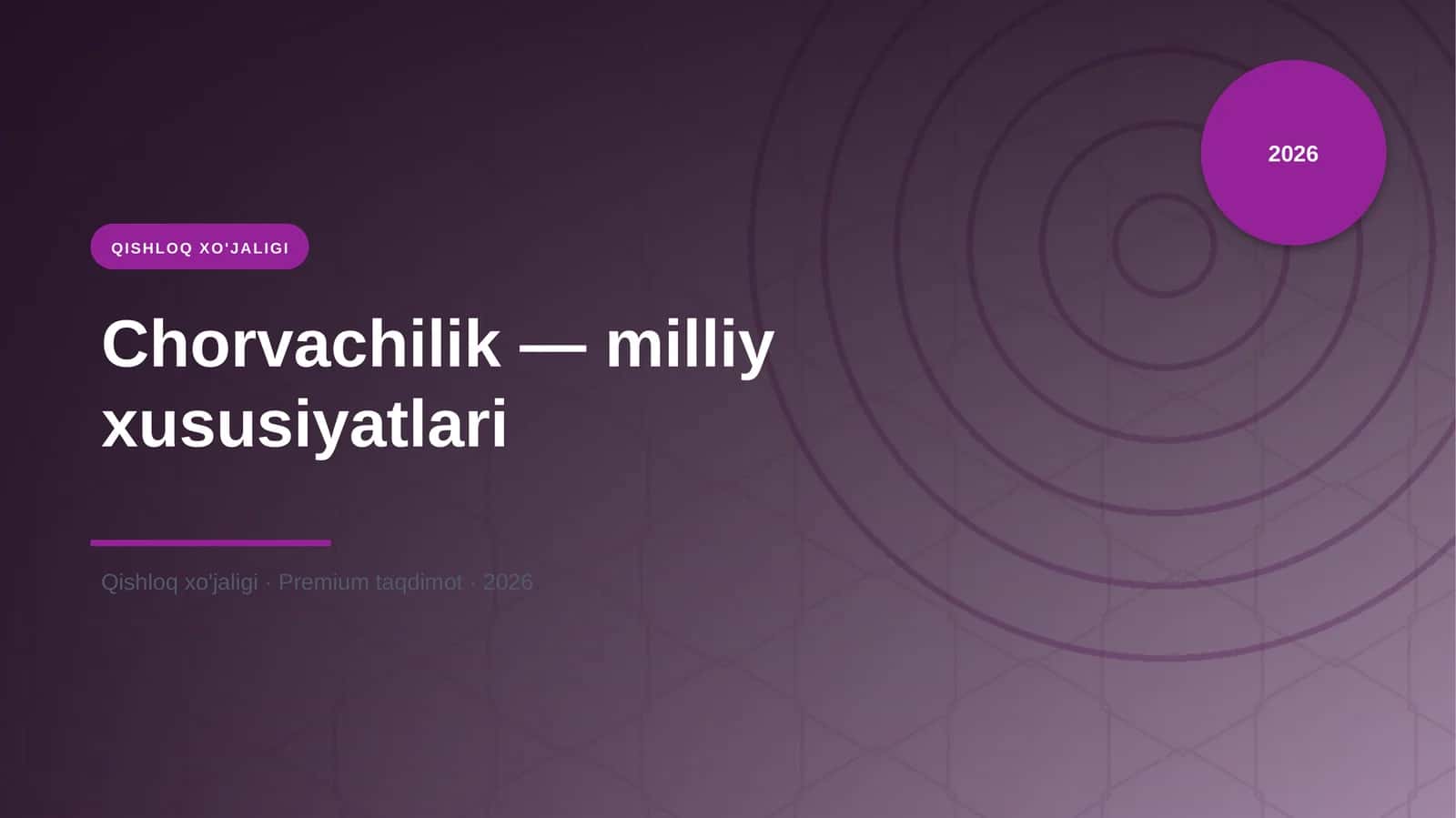 Chorvachilik — milliy xususiyatlari