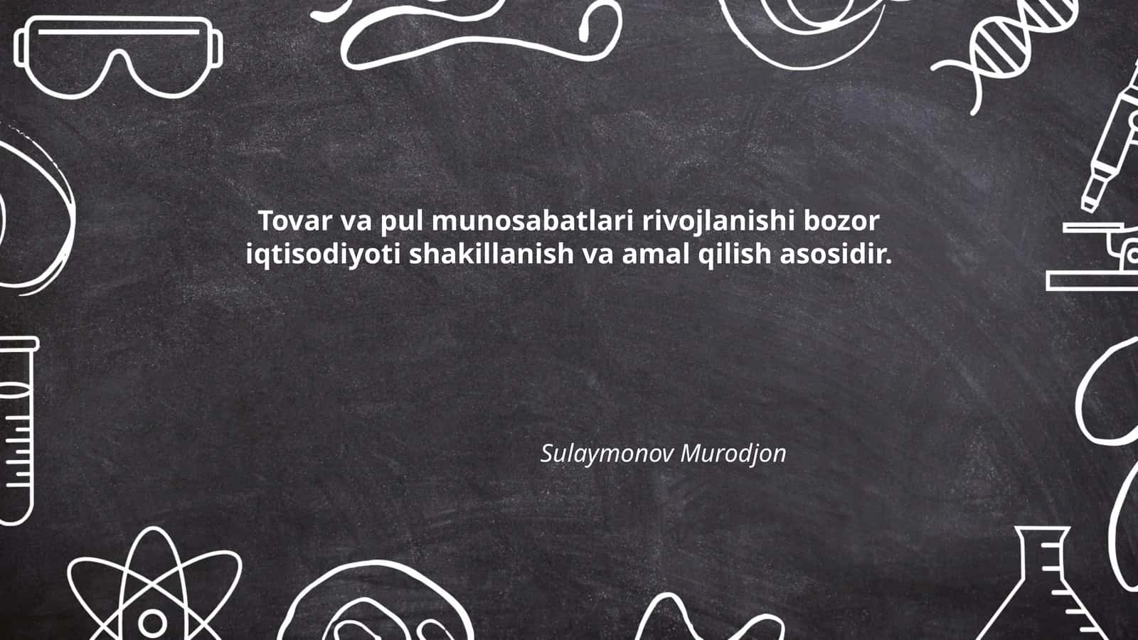 Tovar va pul munosabatlari rivojlanishi bozor iqtisodiyoti shakillanish va amal qilish asosidir