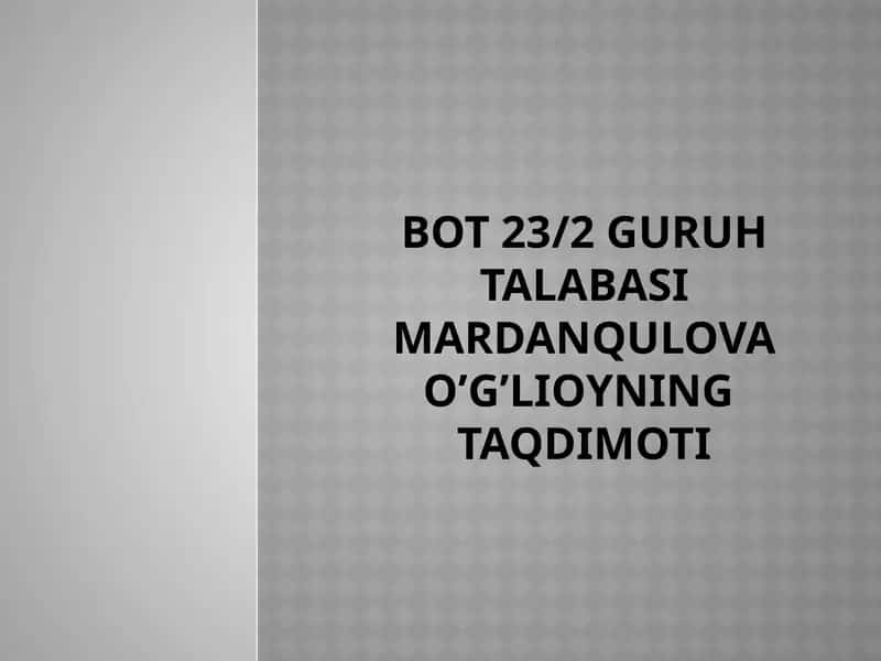 Texnologiya fanini o’qitishning shakllari