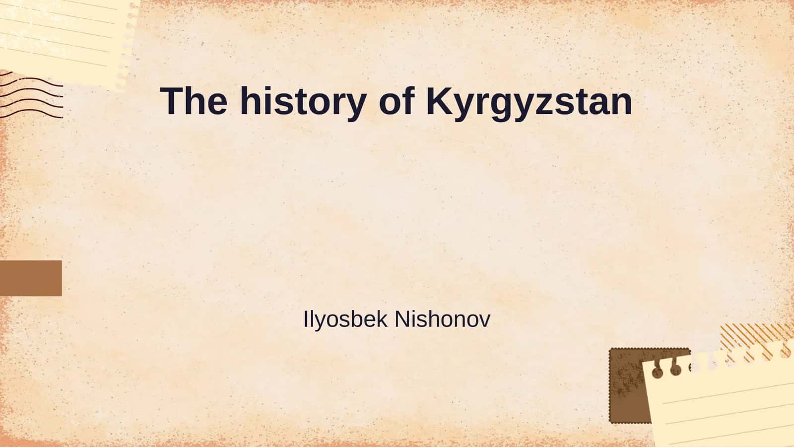 The history of Kyrgyzstan