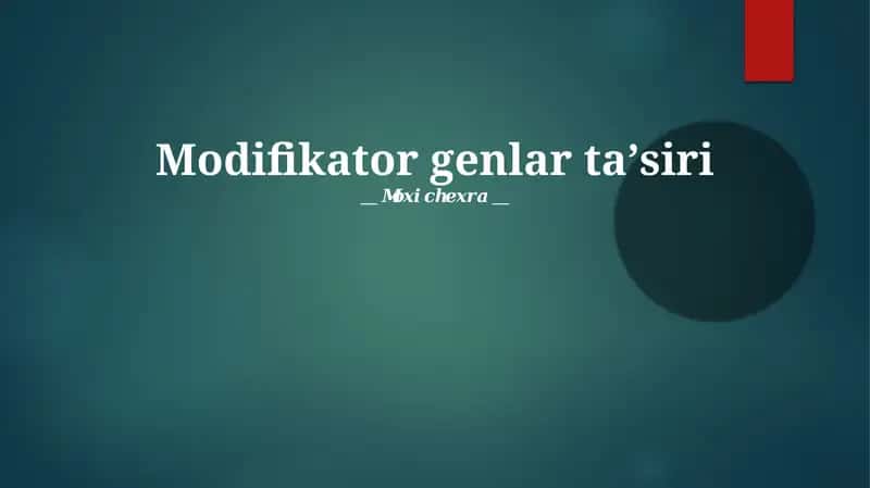 Modifikator genlar taʼsiri