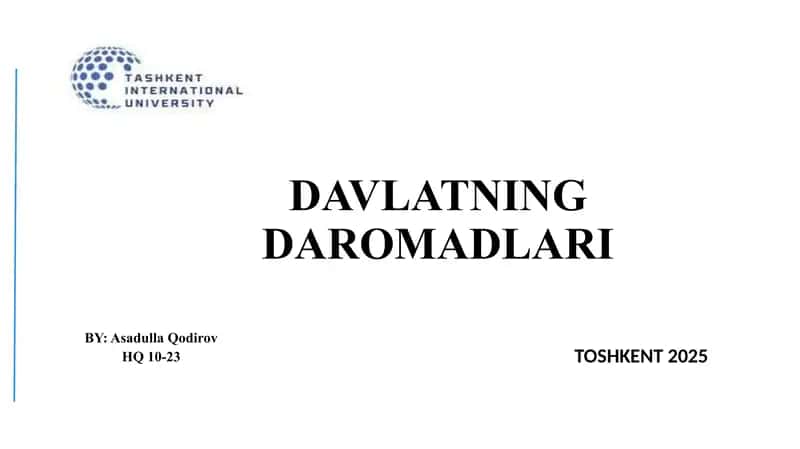 DAVLATNING DAROMADLARI