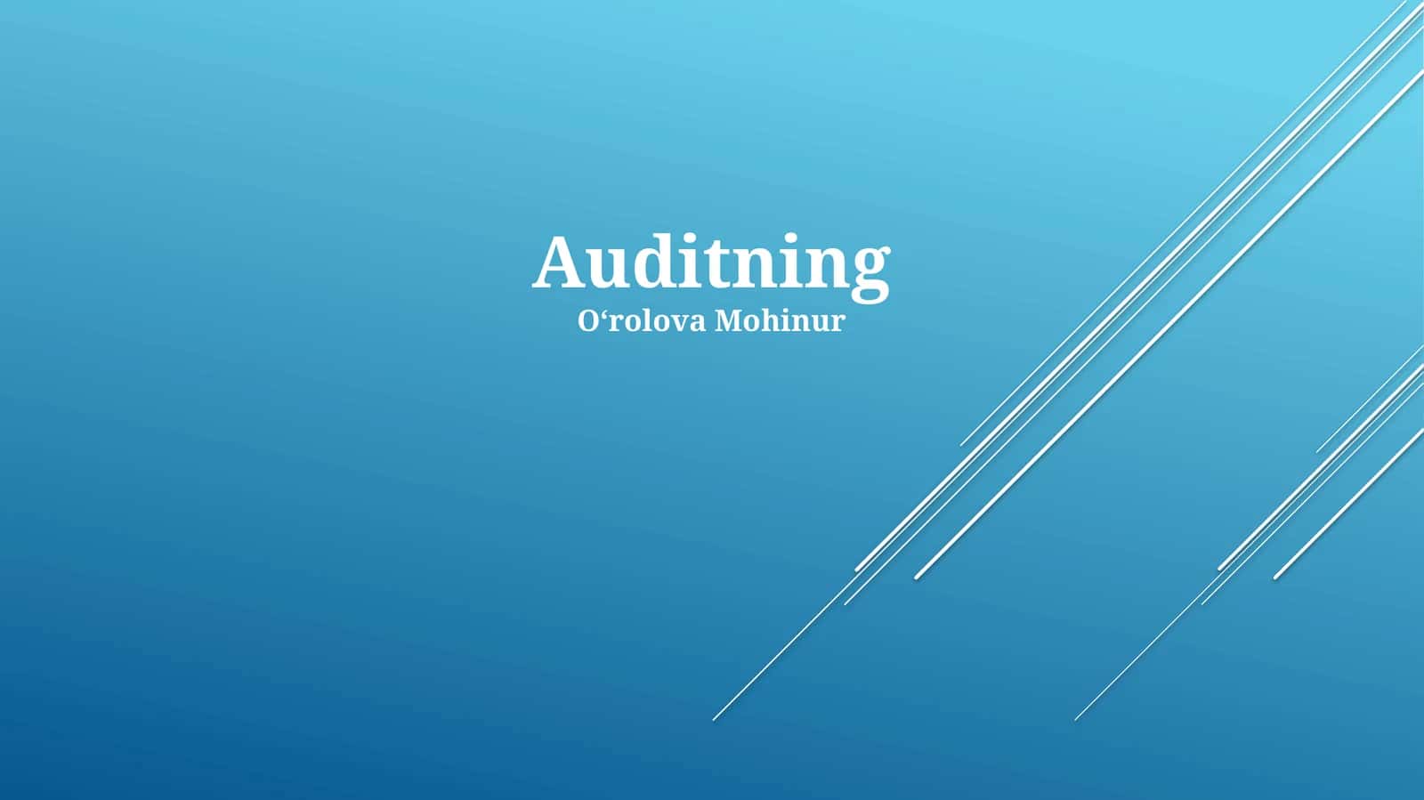Auditning