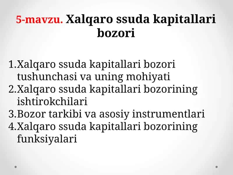 Xalqaro ssuda kapitallari bozori