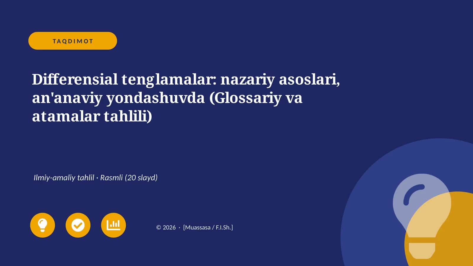 Differensial tenglamalar: nazariy asoslari, an'anaviy yondashuvda (Glossariy va atamalar tahlili)