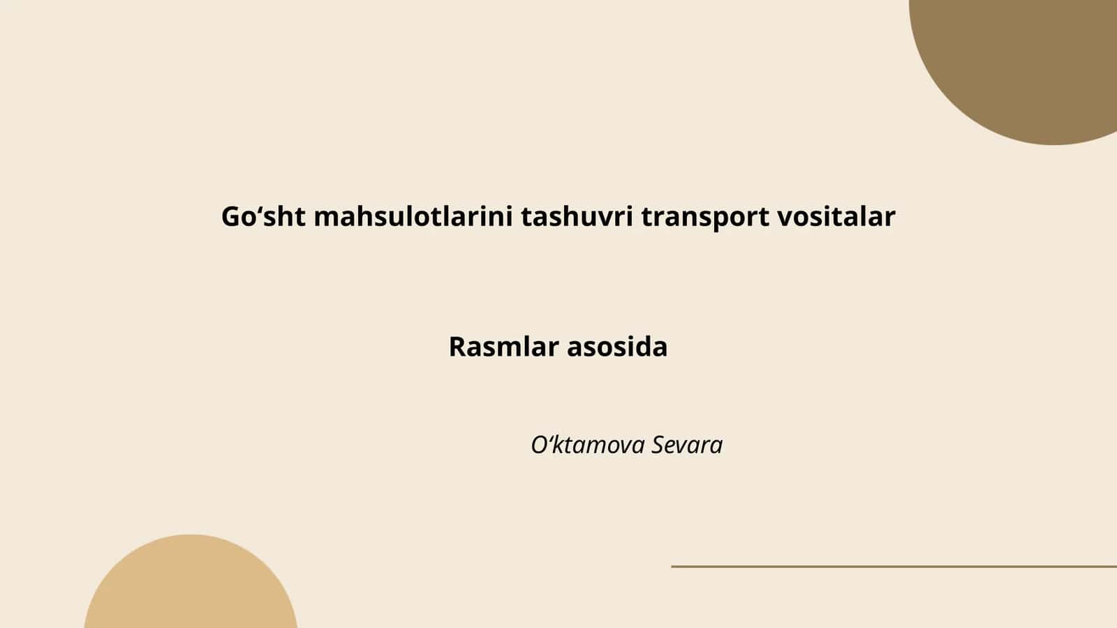 Goʻsht mahsulotlarini tashuvri transport vositalar