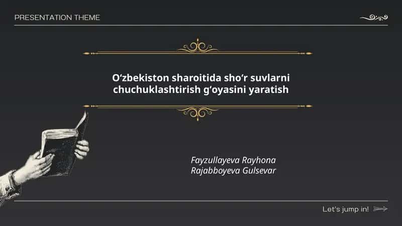 Shoʻr suvlarni chuchuklashtirish gʻoyasini yaratish