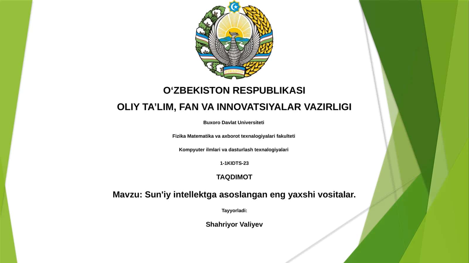 Sun'iy intellektga asoslangan eng yaxshi vositalar