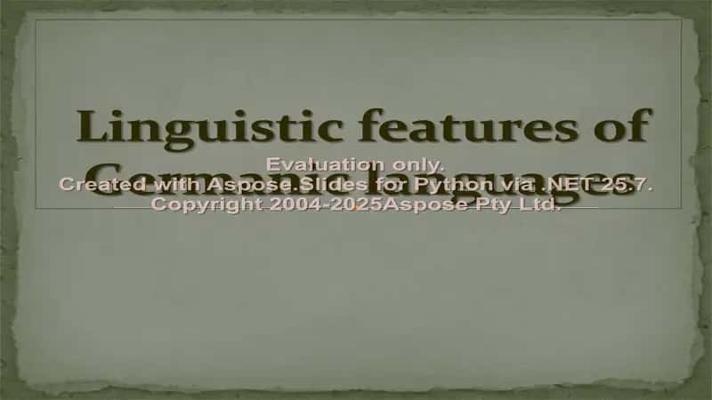 Linguistic features of Germanic languages