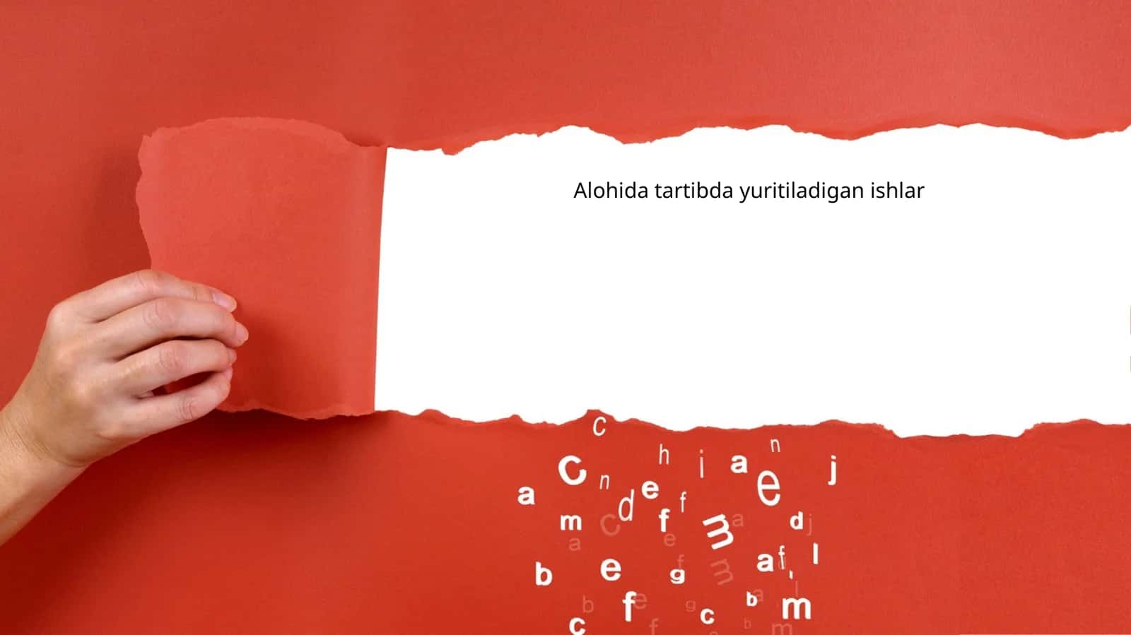 Alohida tartibda yuritiladigan ishlar