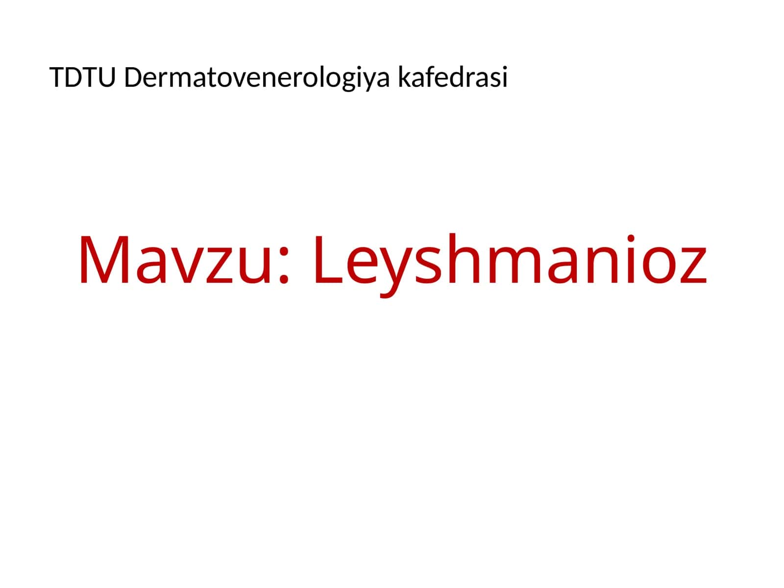 Leyshmanioz