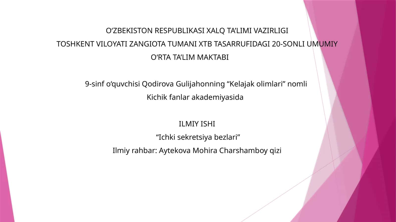 Ichki sekretsiya bezlari