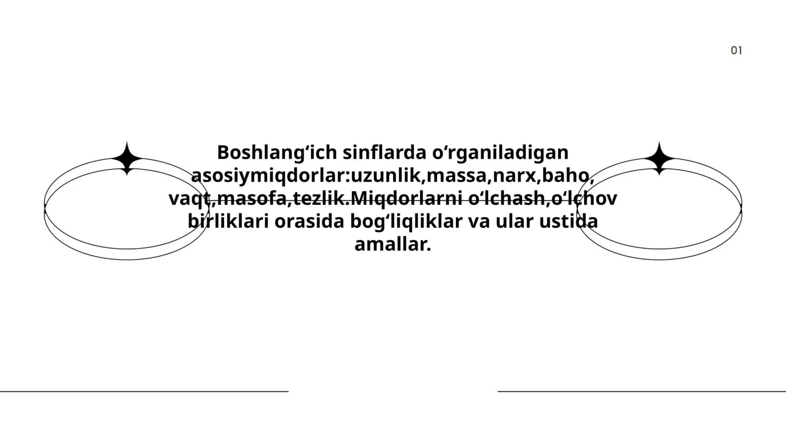 Boshlang‘ich sinflarda o‘rganiladigan asosiymiqdorlar