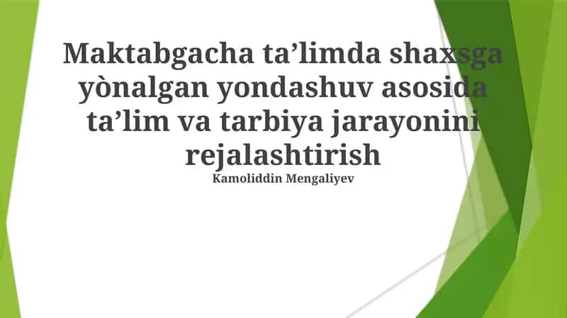 Reja: Shaxsiy ehtiyojlarni baholash