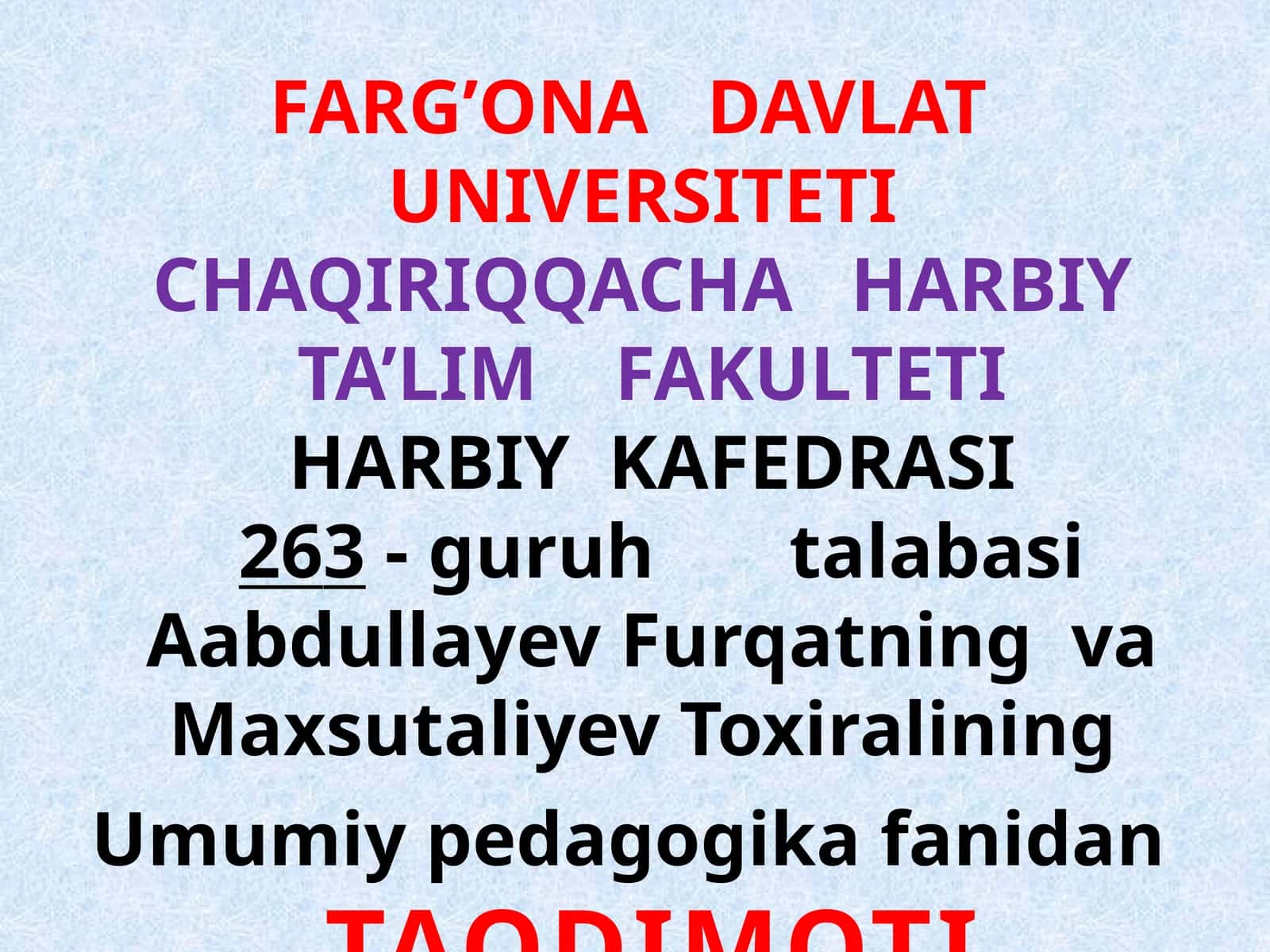 TAQDIMOTI "QOBUSNOMA"