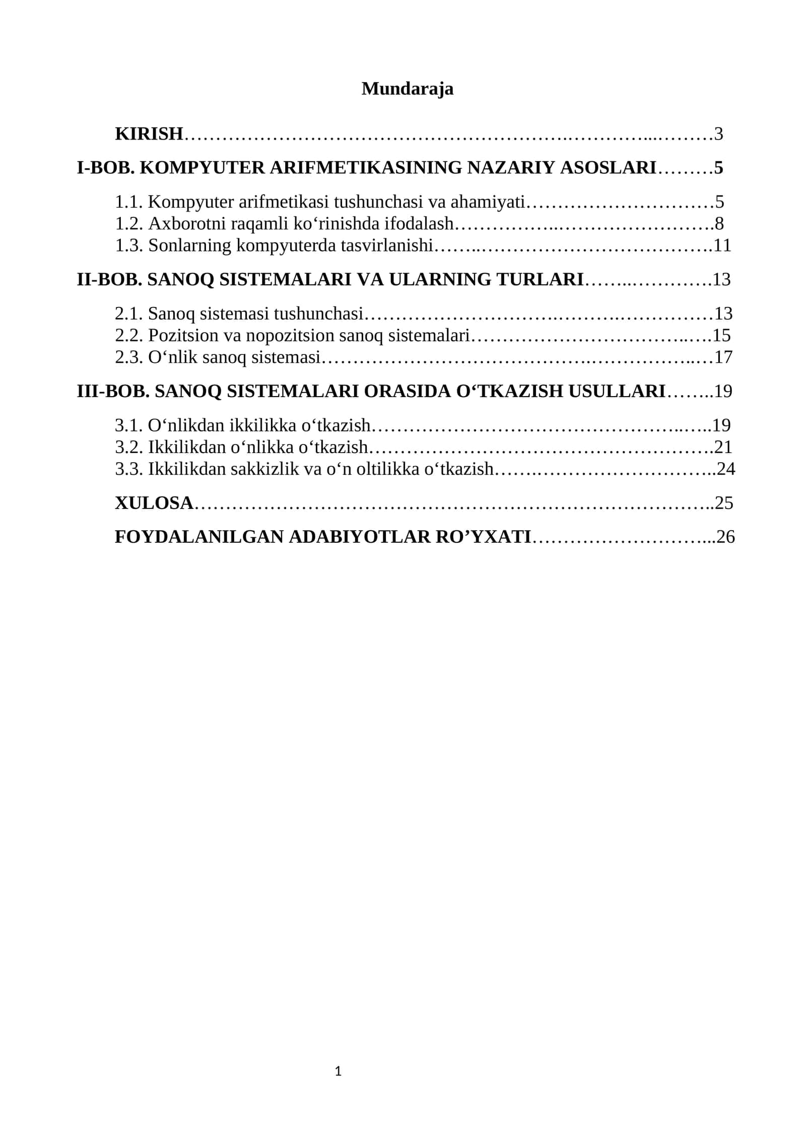 Arfetika asoslari
