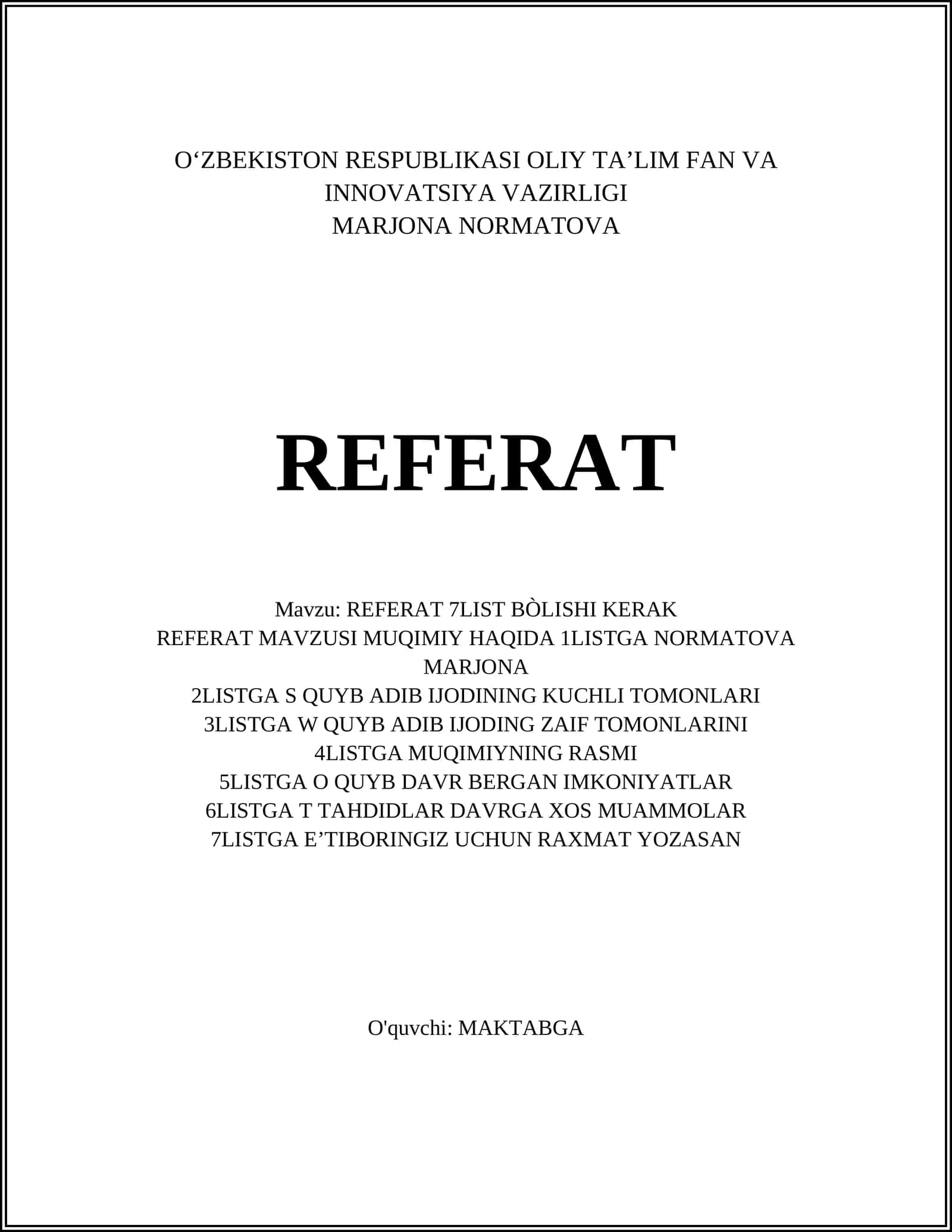 REFERAT 7LIST BÒLISHI KERAK