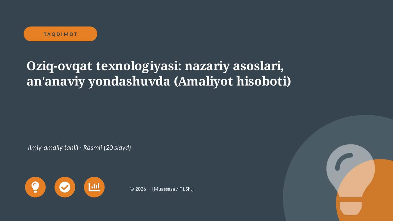 Oziq-ovqat texnologiyasi: nazariy asoslari