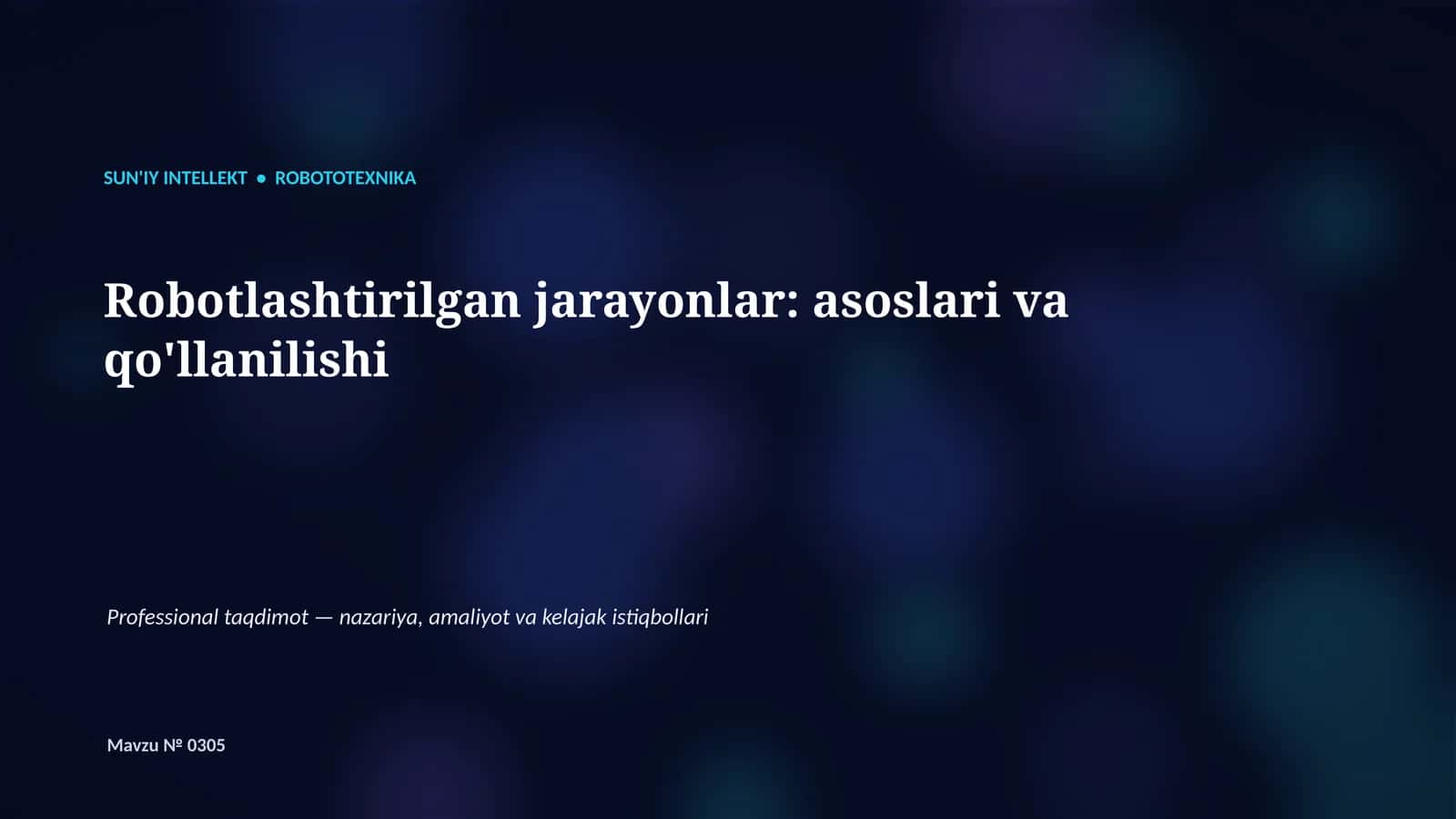 Professional taqdimot — nazariya, amaliyot va kelajak istiqbollari