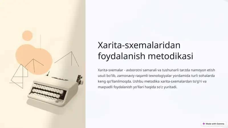 Xarita-sxemalaridan foydalanish metodikasi