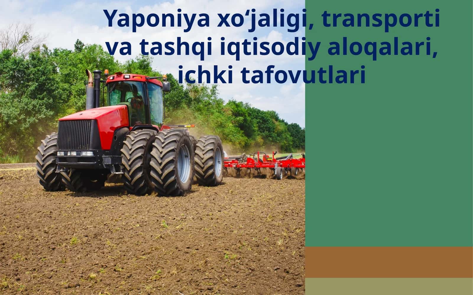 Yaponiya xo‘jaligi, transporti va tashqi iqtisodiy aloqalari,ichki tafovutlari