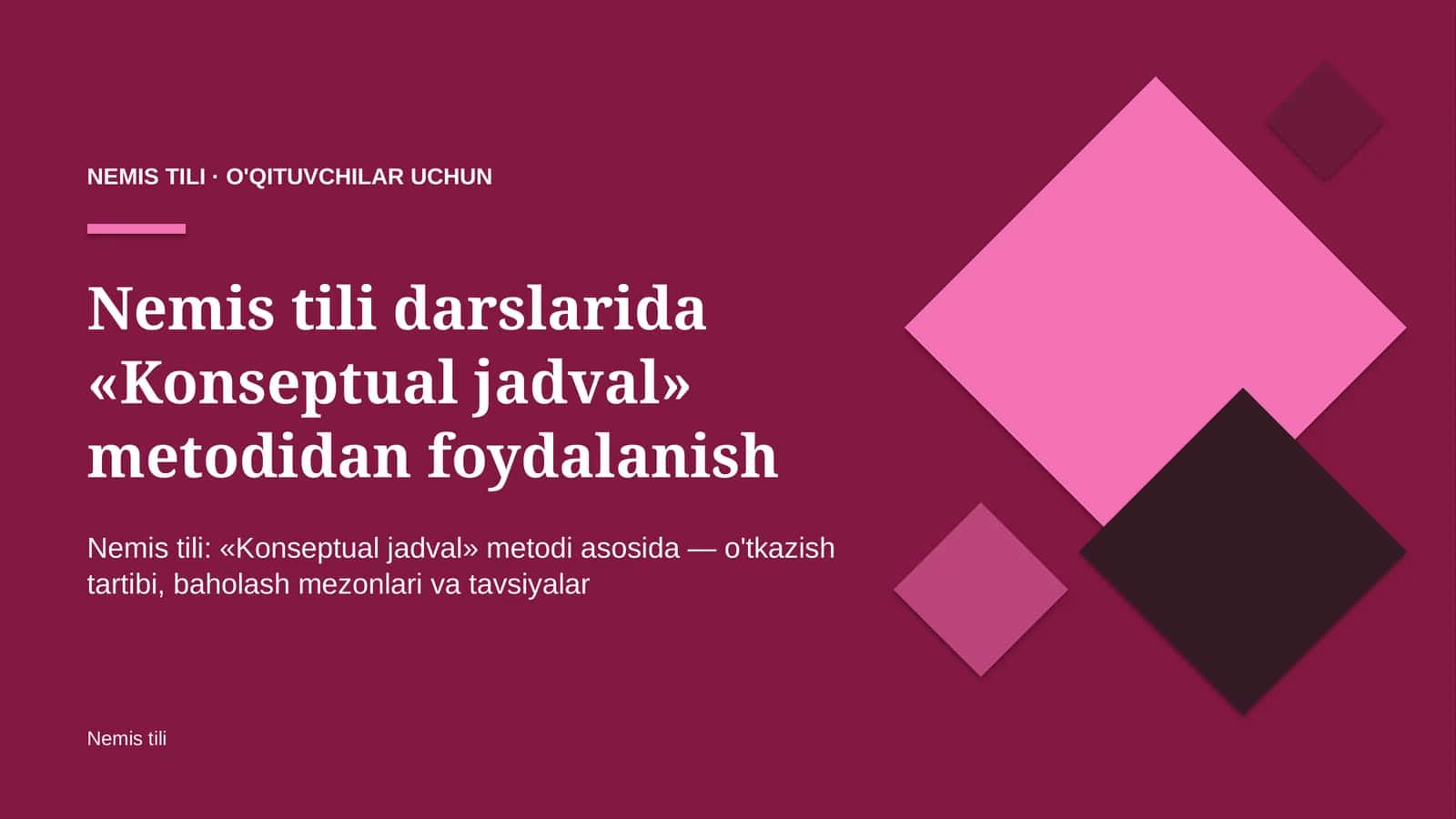 nemis tili darslarida konseptual jadval metodidan foydalanish 1074